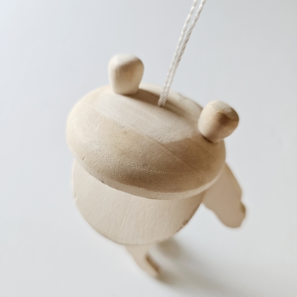 Rare Handmade Frog Bare Wood, Handcrafted Wooden Frog Pull Toy, Moving Legs 6" - Picture 3 of 8